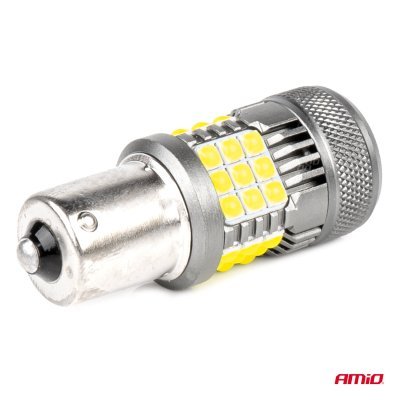 AMiO - LED žiarovky CANBUS PRO series 1156 BA15S P21W R10W R5W 36x3030 SMD FAN White 12V/24V