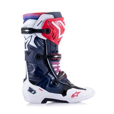 ALPINESTARS - Topánky TECH 10 SUPERVENTED, perforované (tmavo modrá/biela/červená/fialová, veľ. 42)
