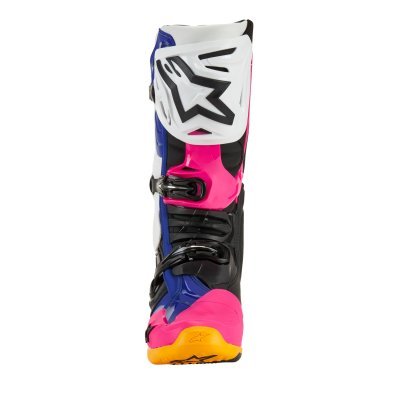 ALPINESTARS - Topánky TECH 10 limitovaná edície COAST, (biela/tmavo modrá/ružová/žltá fluo/oranžová/čierna, veľ. 42)