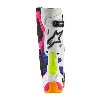 ALPINESTARS - Topánky TECH 10 limitovaná edície COAST, (biela/tmavo modrá/ružová/žltá fluo/oranžová/čierna, veľ. 42)
