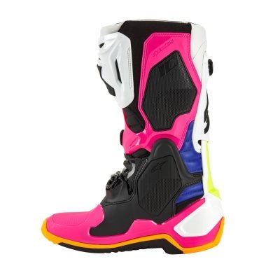 ALPINESTARS - Topánky TECH 10 limitovaná edície COAST, (biela/tmavo modrá/ružová/žltá fluo/oranžová/čierna, veľ. 42)