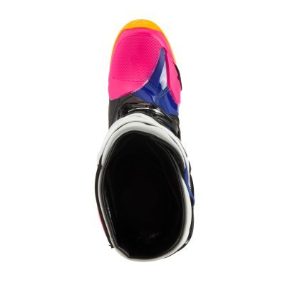 ALPINESTARS - Topánky TECH 10 limitovaná edície COAST, (biela/tmavo modrá/ružová/žltá fluo/oranžová/čierna, veľ. 42)