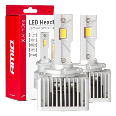 AMiO - LED žiarovky hlavného svietenia D1S D3S D8S X AllinOne canbus 6000K