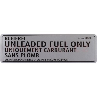 samolepka "Unleaded fuel only" CLASSIC
