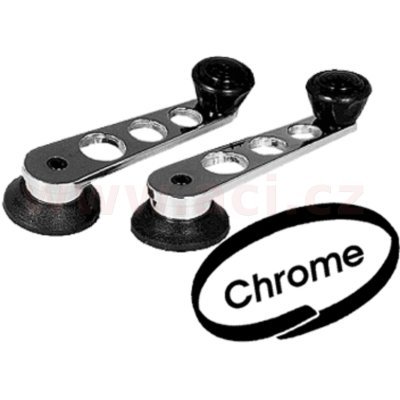 67 - 86 set okenních kliček, chrom + černé CLASSIC  L+P
