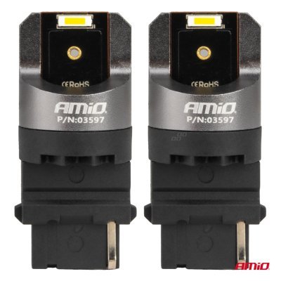 AMiO - LED CANBUS PRO series 3156 P27W 2x1860SMD White 12/24V FULL CANBUS