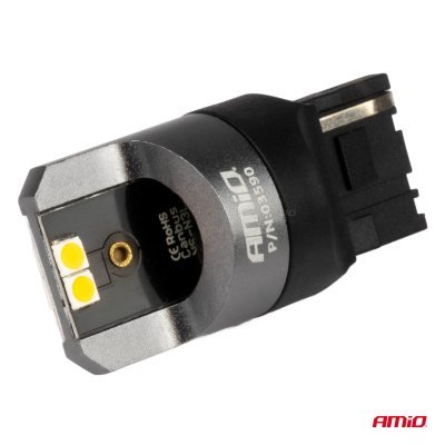 AMiO - LED CANBUS PRO series 7440 WY21W 4x3030 SMD Orange 12/24V CANBUS