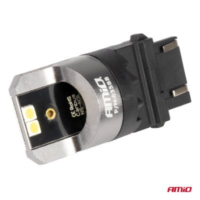AMiO - LED CANBUS PRO series 3157 P27/7W 4x3030 SMD White 12/24V CANBUS