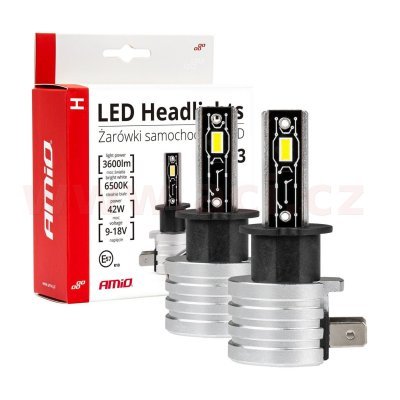 LED H3 2x 21W - bílá 5x1,5W (patice PK22s), sada 2 ks