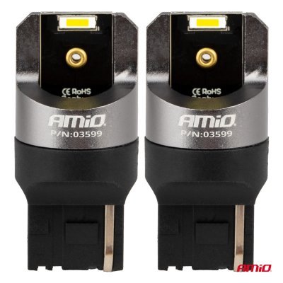 AMiO - LED CANBUS PRO series 7440 W21W 2x1860SMD White 12/24V FULL CANBUS