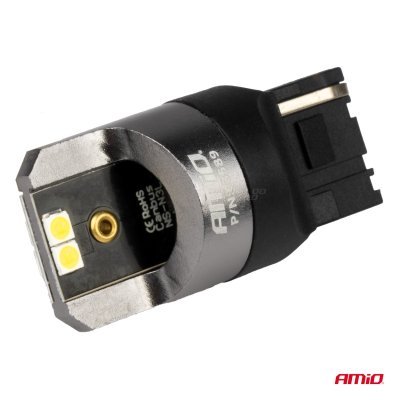 AMiO - LED CANBUS PRO series 7440 W21W 4x3030 SMD White 12/24V CANBUS
