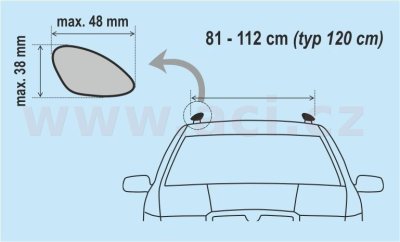 střešní nosič zamykací hliníkový 120 cm, sada 2 ks, pro vozidla s podélnými nosiči, ALU-PRO