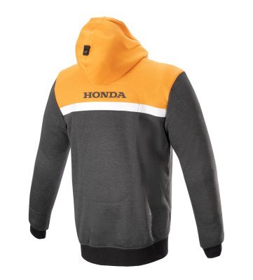 ALPINESTARS - Bunda CHROME STREET HOODIE HONDA kolekcia, (čierna/šedá/oranžová, veľ. 2XL)
