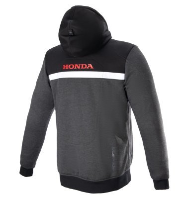 ALPINESTARS - Bunda CHROME STREET HOODIE HONDA kolekcia, (čierna/šedá/červená, veľ. XL)