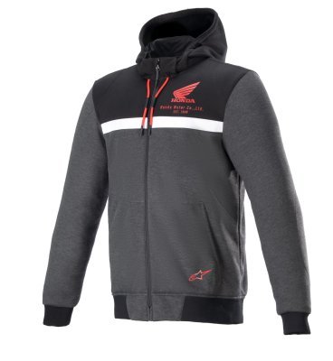 ALPINESTARS - Bunda CHROME STREET HOODIE HONDA kolekcia, (čierna/šedá/červená, veľ. L)