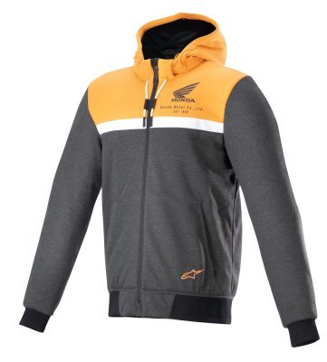 ALPINESTARS - Bunda CHROME STREET HOODIE HONDA kolekcia, (čierna/šedá/oranžová, veľ. M)