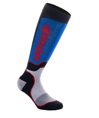 ALPINESTARS - ponožky MX PLUS, (čierna/červená/modrá/šedá, veľ. S)