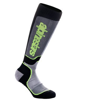 ALPINESTARS - ponožky MX PLUS, (čierna/šedá/žltá fluo, veľ. L)