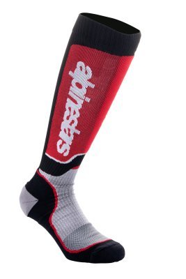 ALPINESTARS - ponožky MX PLUS, (čierna/červená/šedá, veľ. S)