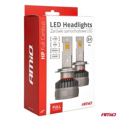 AMiO - LED žiarovky hlavného svietenia HP Full Canbus H3 12V 24v 6500k