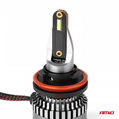AMiO - LED žiarovky hlavného svietenia K3 H8 H9 H11 H16 12V 6000K canbus