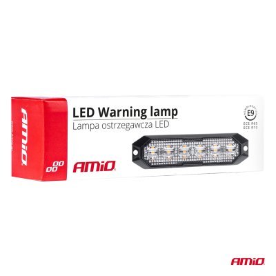 AMiO - Výstražné osvetlenie oranžové 6x3W LED R65 R10 12/24V IP6K9K