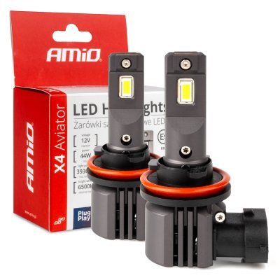 AMiO - LED žiarovky X4-series AVIATOR H8/H9/H11/H16 6500K max 44W