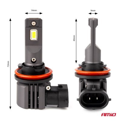 AMiO - LED žiarovky X4-series AVIATOR H8/H9/H11/H16 6500K max 44W