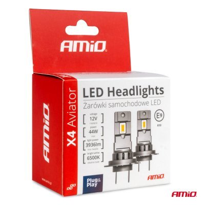 AMiO - LED žiarovky X4-series AVIATOR H8/H9/H11/H16 6500K max 44W