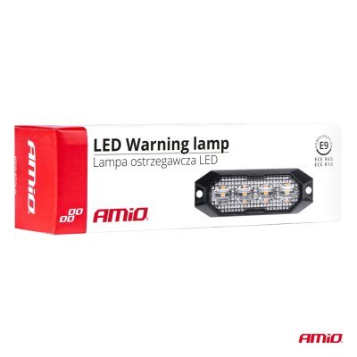 AMiO - Výstražné osvetlenie oranžové 4x3W LED R65 R10 12/24V IP6K9K