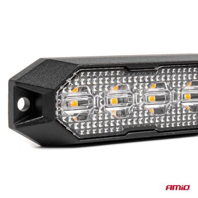 AMiO - Výstražné osvetlenie oranžové 4x3W LED R65 R10 12/24V IP6K9K
