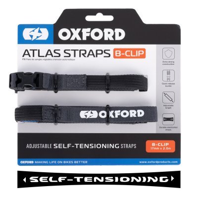 OXFORD - batožinové popruhy Atlas B-Clip, 2 ks, (sivá, 17mm x 2m)