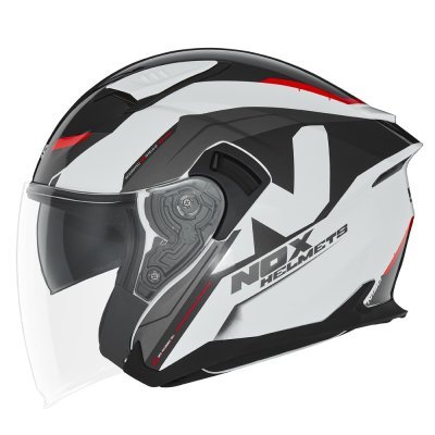 NOX PREMIUM - prilba N130 KLINT, (biela,čierna,červená, veľ. XS)