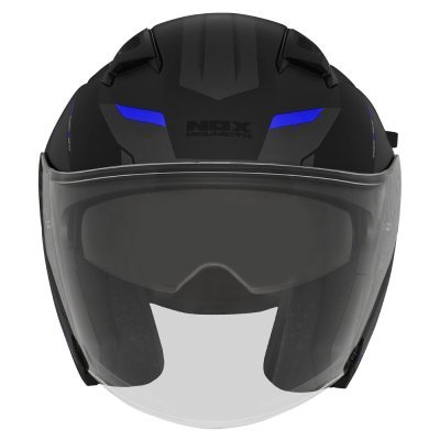 NOX PREMIUM - prilba N130 KLINT, (čierna matná, modrá, veľ. XS)