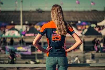 triko TEAM , KTM RED BULL, dámské (modrá,oranžová, vel. L)