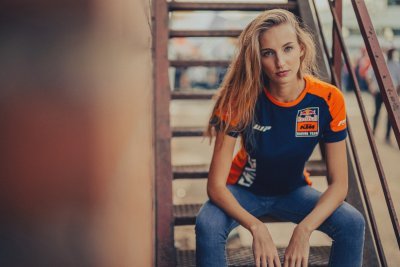 triko TEAM , KTM RED BULL, dámské (modrá,oranžová, vel. L)