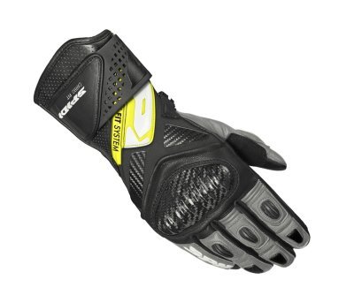 FLY RACING - Rukavice CARBO FIT, (čierna/žltá fluo, veľ. M)