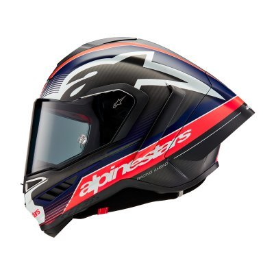 ALPINESTARS - prilba SUPERTECH R10 TEAM, (matný karbón/červená fluo/modrá/biela, veľ. 2XL)