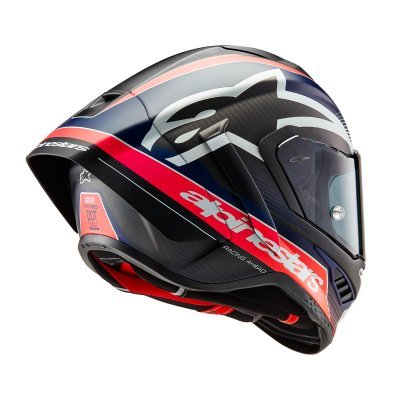 ALPINESTARS - prilba SUPERTECH R10 TEAM, (matný karbón/červená fluo/modrá/biela, veľ. 2XL)