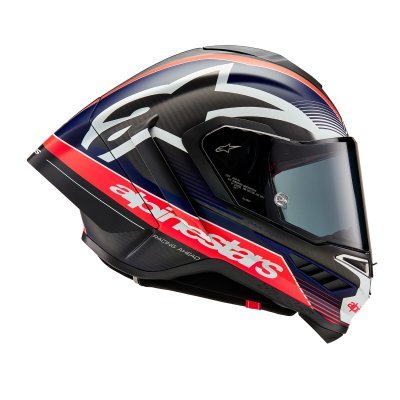 ALPINESTARS - prilba SUPERTECH R10 TEAM, (matný karbón/červená fluo/modrá/biela, veľ. 2XL)
