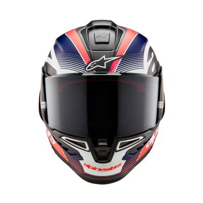 ALPINESTARS - prilba SUPERTECH R10 TEAM, (matný karbón/červená fluo/modrá/biela, veľ. 2XL)