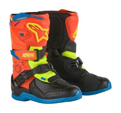 ALPINESTARS - Topánky TECH 3S KIDS, detské (oranžová fluo/modrá/žltá fluo/čierna, veľ. 29)