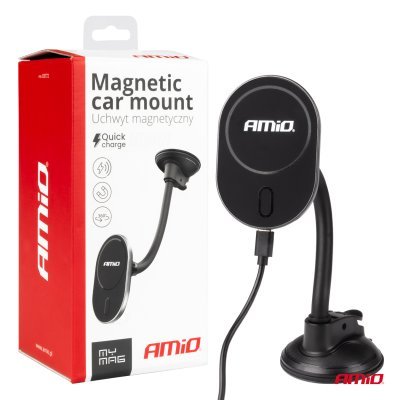 AMiO - Magnetický držiak telefónu s bezdrôtovým indukčným nabíjaním My Mag 15W