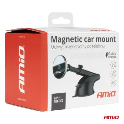 AMiO - Magnetický držiak telefónu s bezdrôtovým indukčným nabíjaním 15W