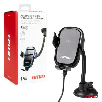 AMiO - Automatický držiak telefónu s bezdrôtovým indukčným nabíjaním 15W