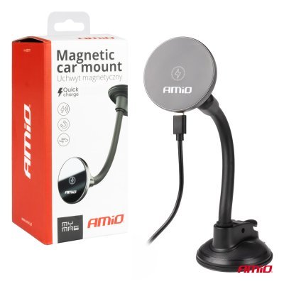 AMiO - Magnetický držiak telefónu s bezdrôtovým indukčným nabíjaním 15W