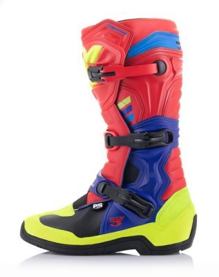 ALPINESTARS - Topánky TECH 3, (červená/modrá/žltá fluo/čierna, veľ. 44.5)