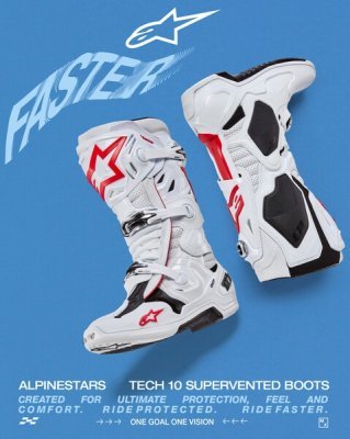 ALPINESTARS - Topánky TECH 10 SUPERVENTED, perforované (biela/červená/čierna, veľ. 45.5)