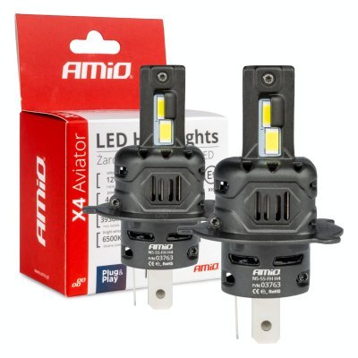 AMiO - LED žiarovky X4-series AVIATOR H4/H19 6500K max 44W
