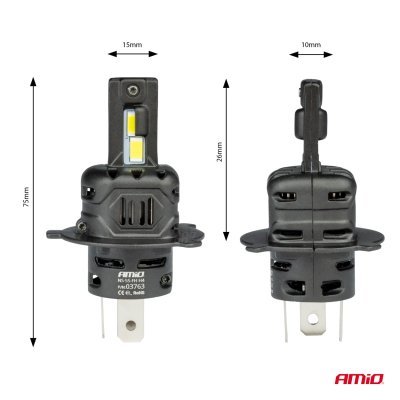 AMiO - LED žiarovky X4-series AVIATOR H4/H19 6500K max 44W